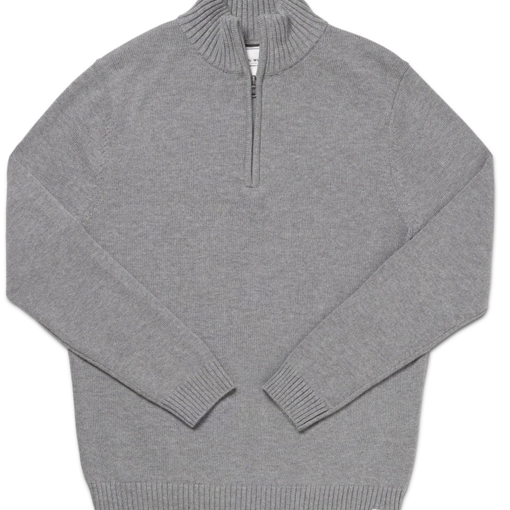 NWT Ocean + Coast Textured Half-Zip Ribbed Mock Neck Pullover Sweater Graphite